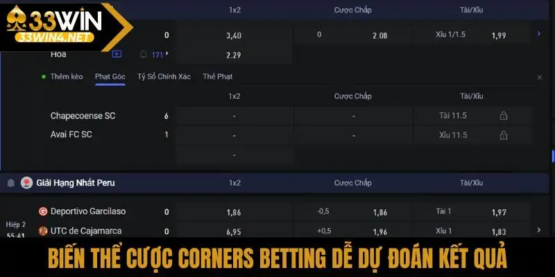 Biến thể cược Corners Betting dễ dự đoán kết quả