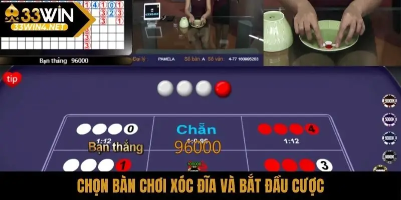 Chọn bàn chơi xóc đĩa và bắt đầu cược