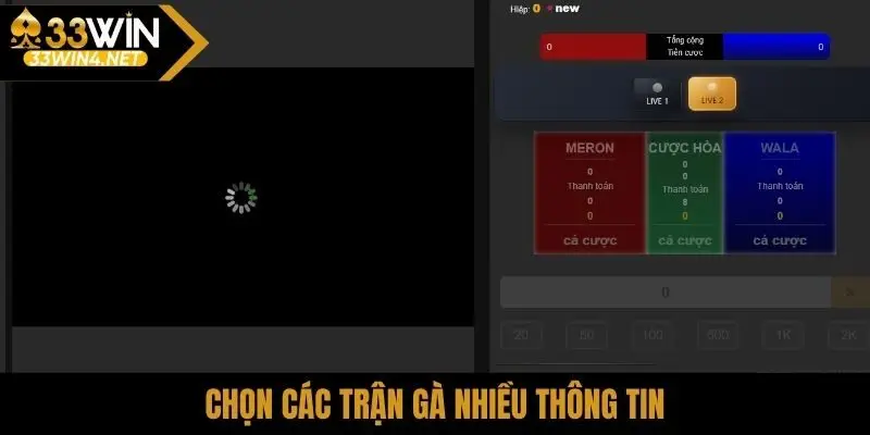 Chọn các trận gà nhiều thông tin