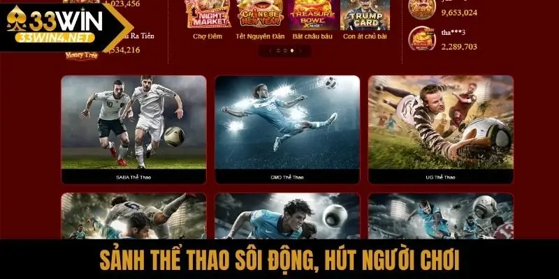 Sảnh thể thao sôi động, hút người chơi