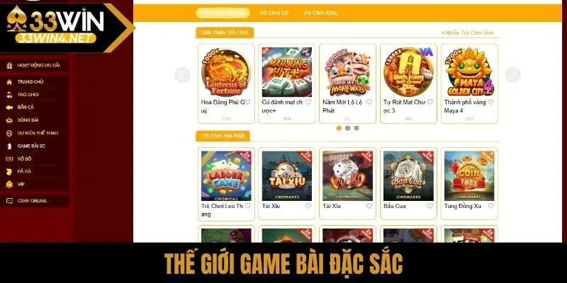 Thế giới game bài đặc sắc
